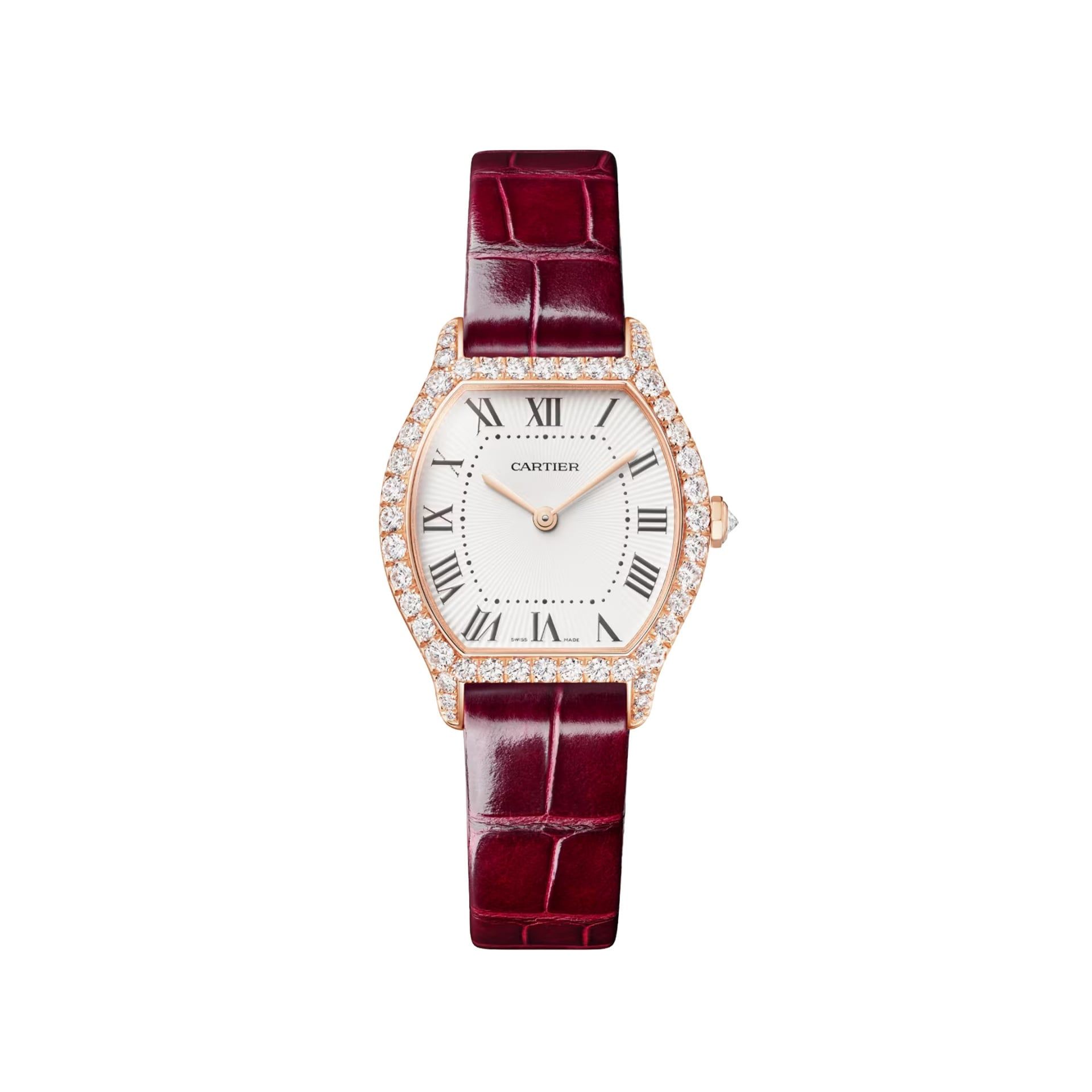 CARTIER Tortue Modello Piccolo, Oro Rosa, Diamanti, Pelle 33.4 X 26.7 MM WJTO0012