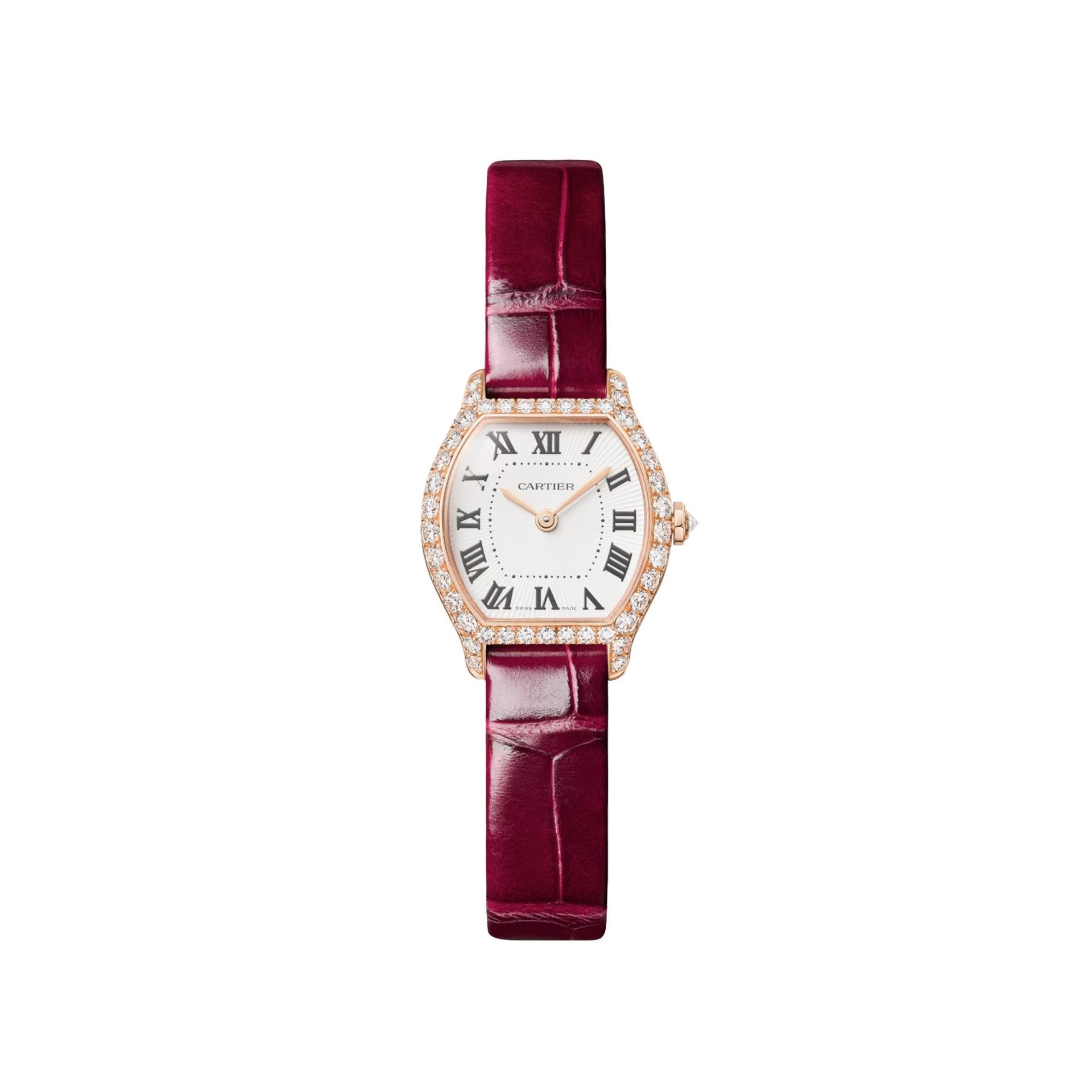 CARTIER Tortue Modello Mini, Oro Rosa, Diamanti, Pelle 26,1 X 20,9 MM WJTO0011