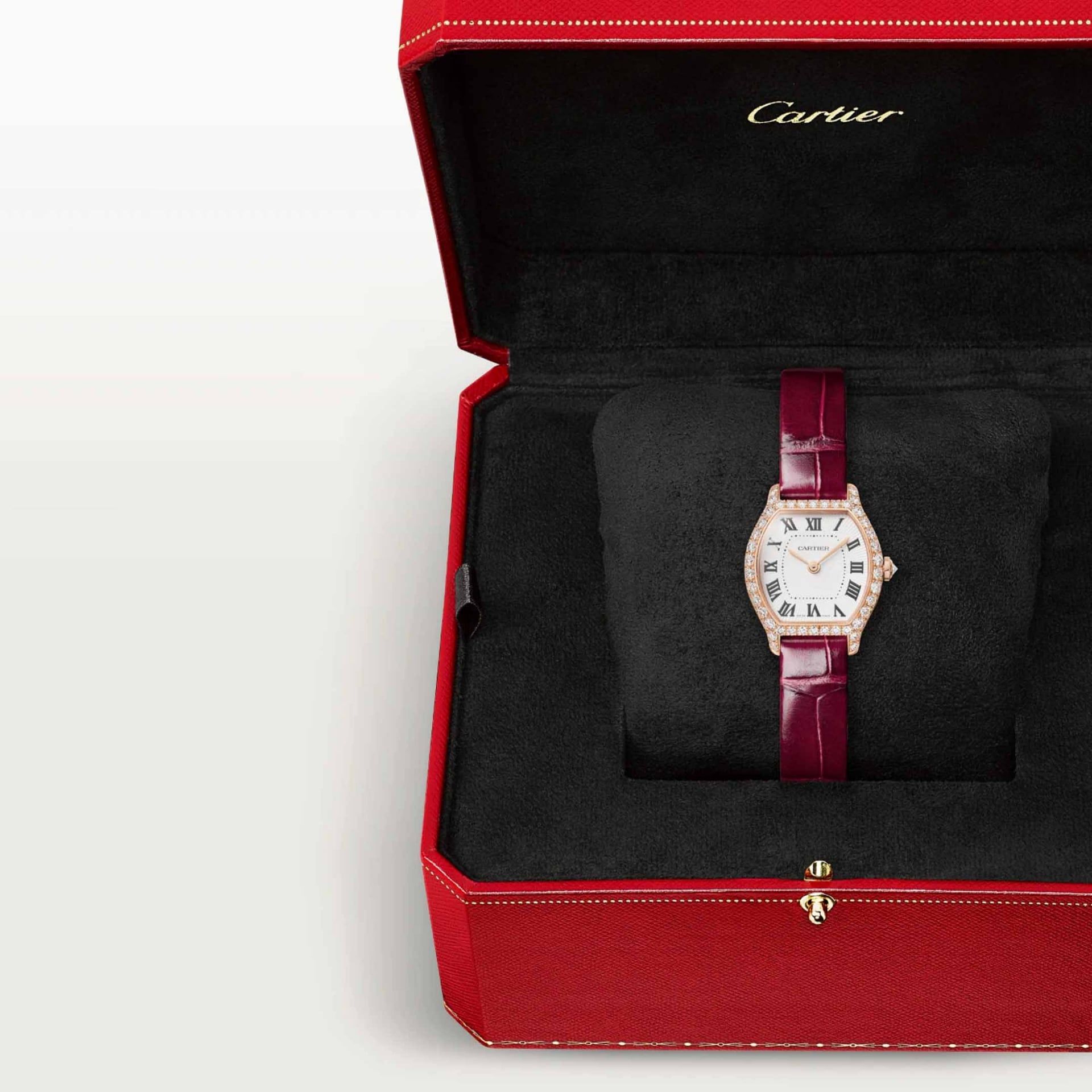 CARTIER Tortue Modello Mini, Oro Rosa, Diamanti, Pelle 26,1 X 20,9 MM WJTO0011