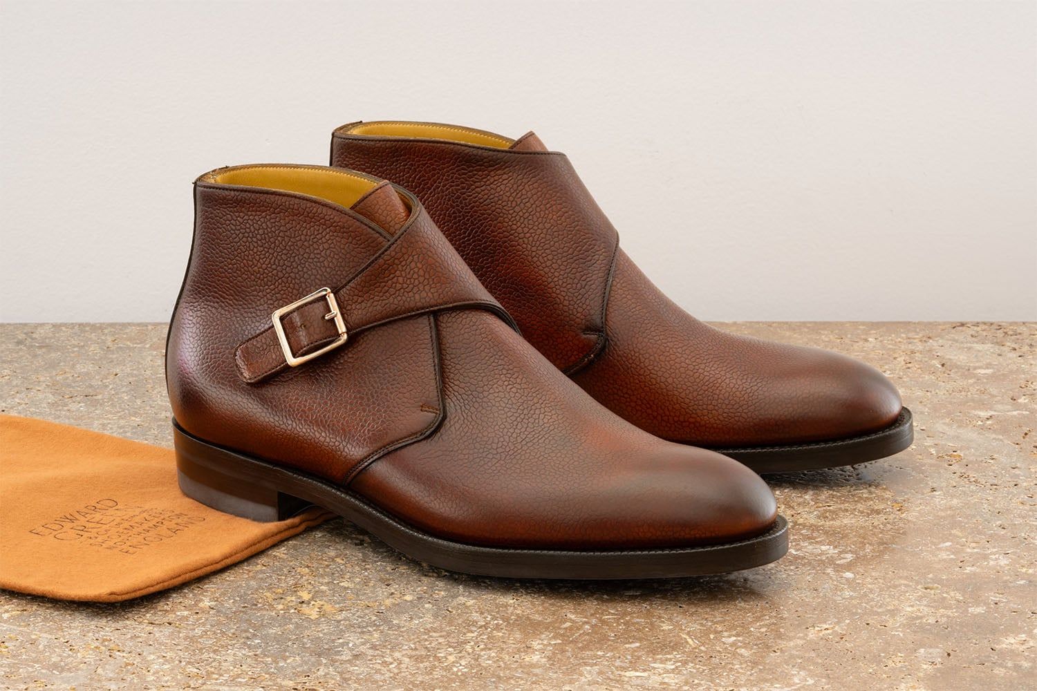 EDWARD GREEN Ravenstone - Stivaletto Alla Caviglia Con Fibbia - Rosewood Country Calf  RAVENSTONE