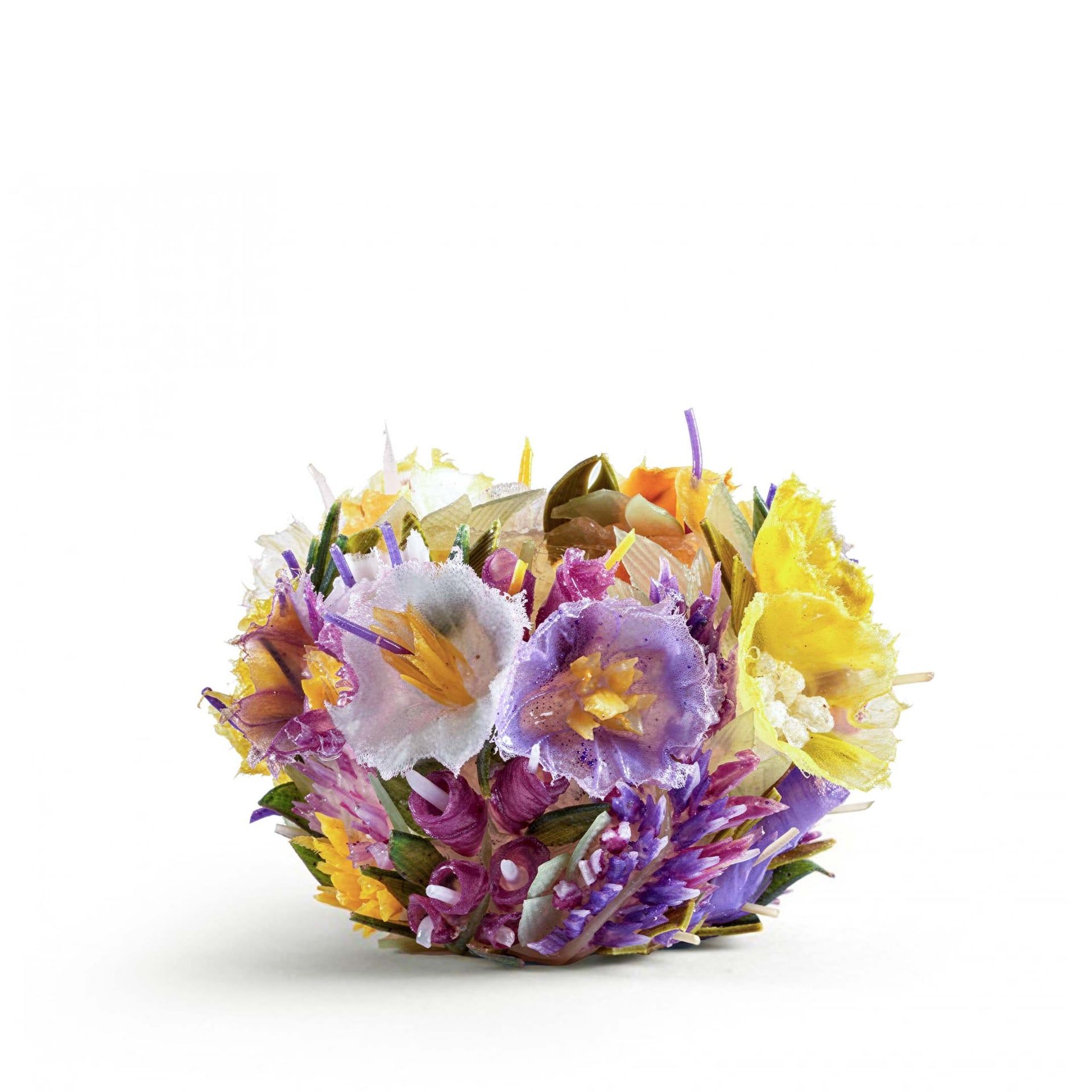 GIGLIOLA SCAGLIOTTI Vaso In Silicone Spring Planting Fiori Giallo/Lilla 26 CM X H 18 CM VASEXS361