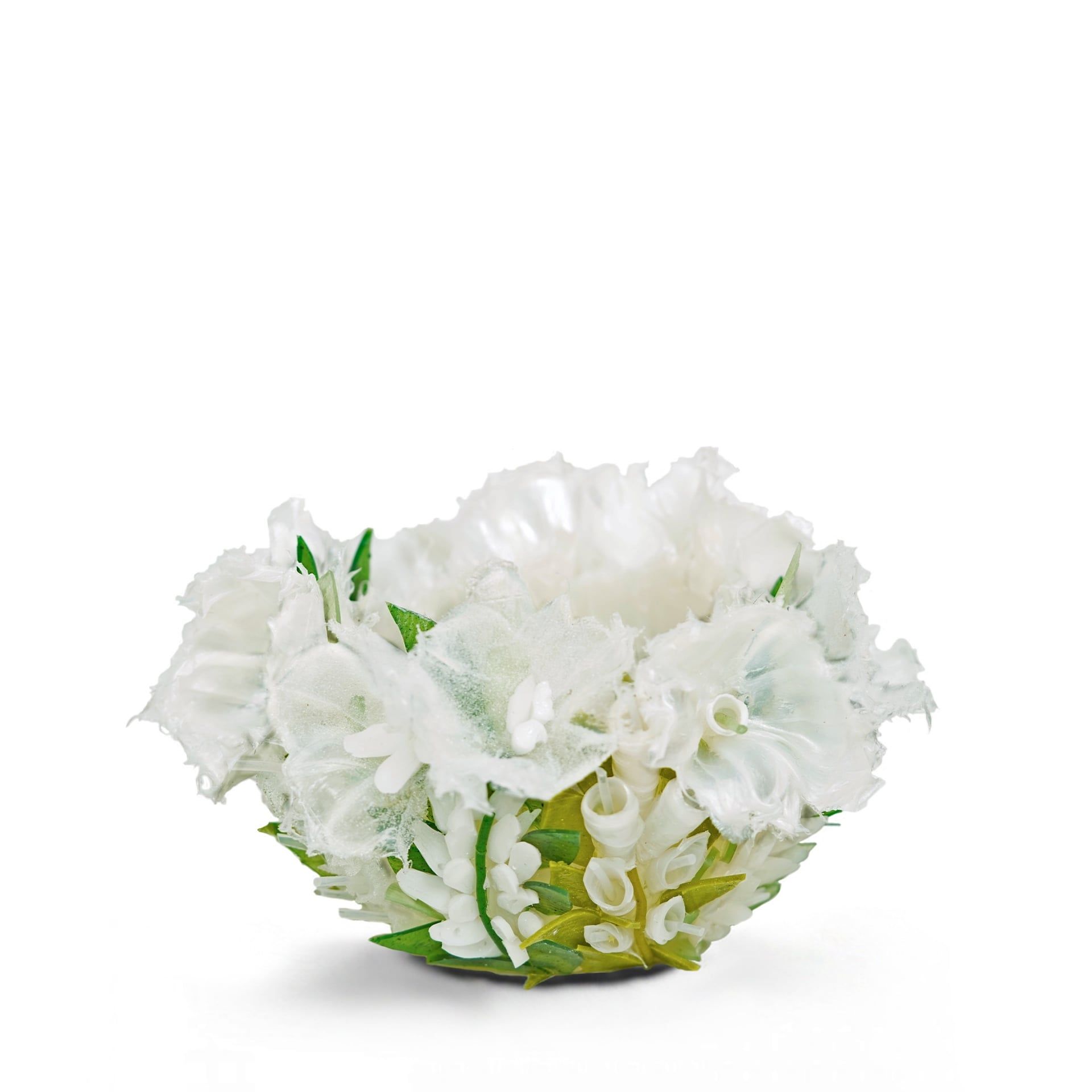 GIGLIOLA SCAGLIOTTI Vaso In Silicone Ice Ball Fiori Bianchi 26 CM X H 18 CM VASEXS420