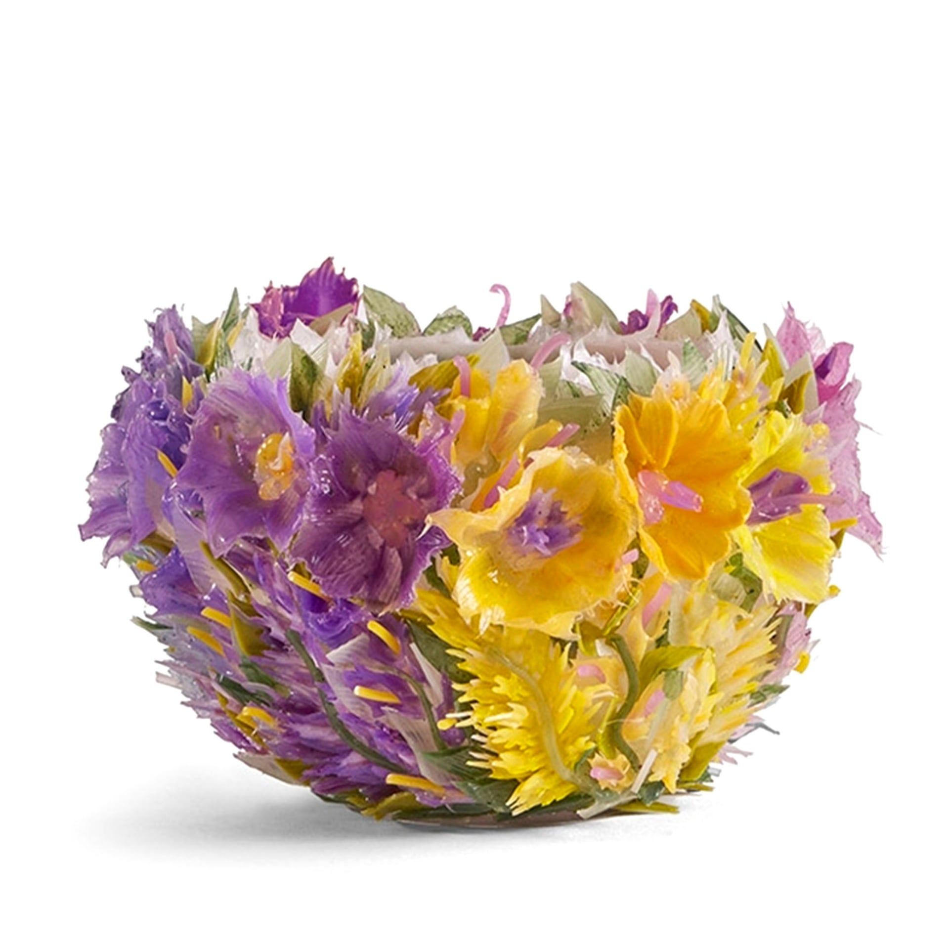 GIGLIOLA SCAGLIOTTI Vaso In Silicone Villa Flora Fiori Giallo/Lilla 34 CM X H 25 CM VASEM362