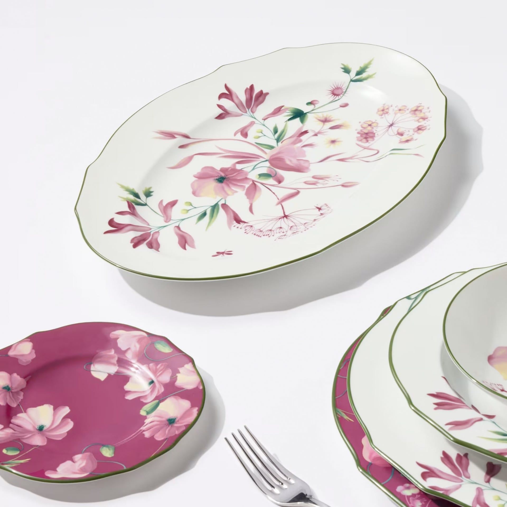 GINORI 1735 Piatto da Portata Ovale Grande Florenza Malva 37 CM - H 25 CM 165RG00 FVS130010370G00136203