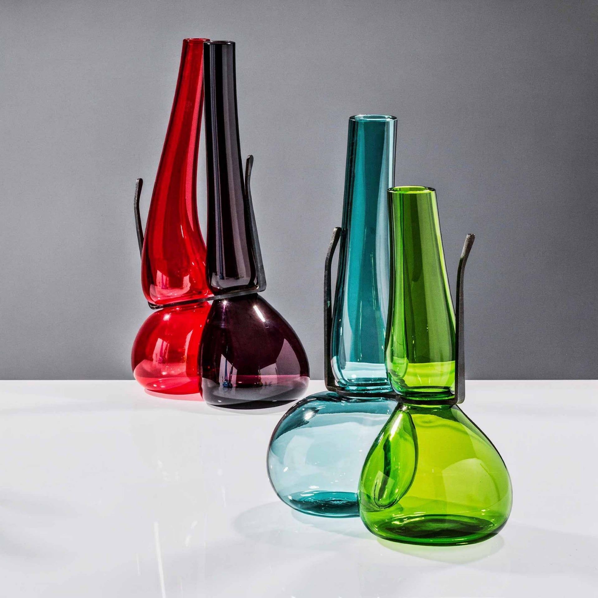 VENINI Vaso Where Are My Glasses Viola/Rosso Ø 20 cm 777.52