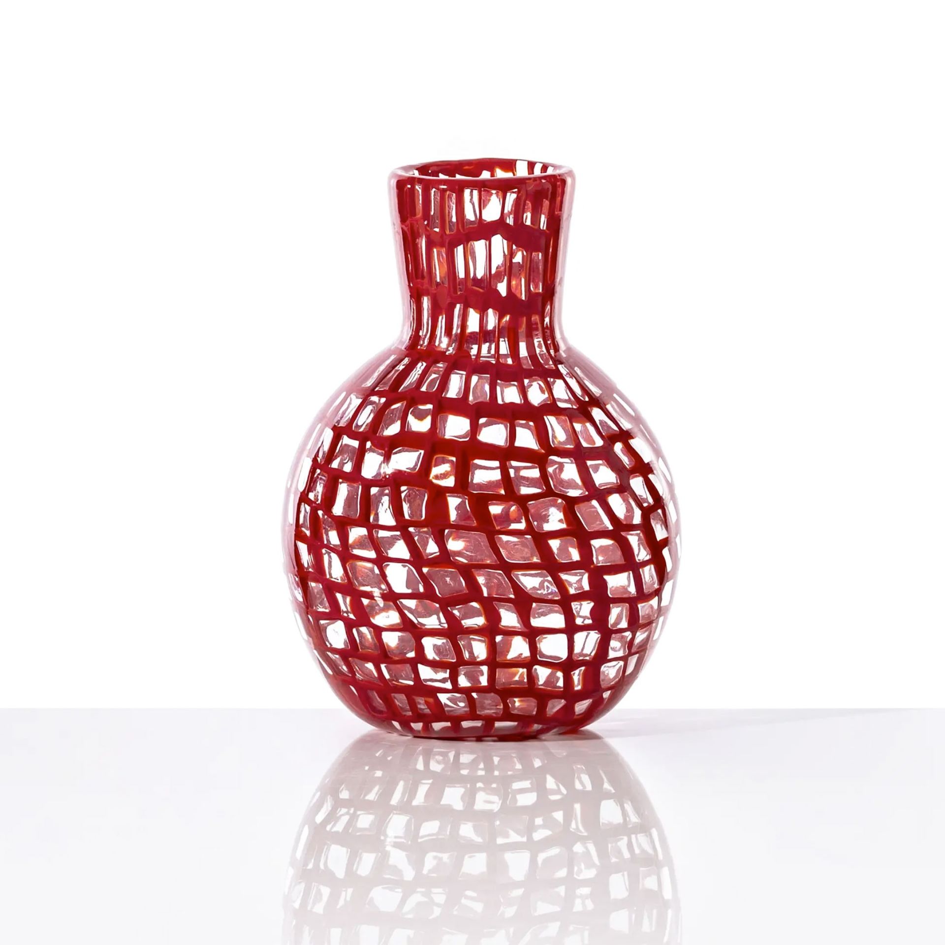 VENINI Vaso Occhi (Tobia Scarpa) Corallo/Cristallo 8 CM – H 30 CM 520.00