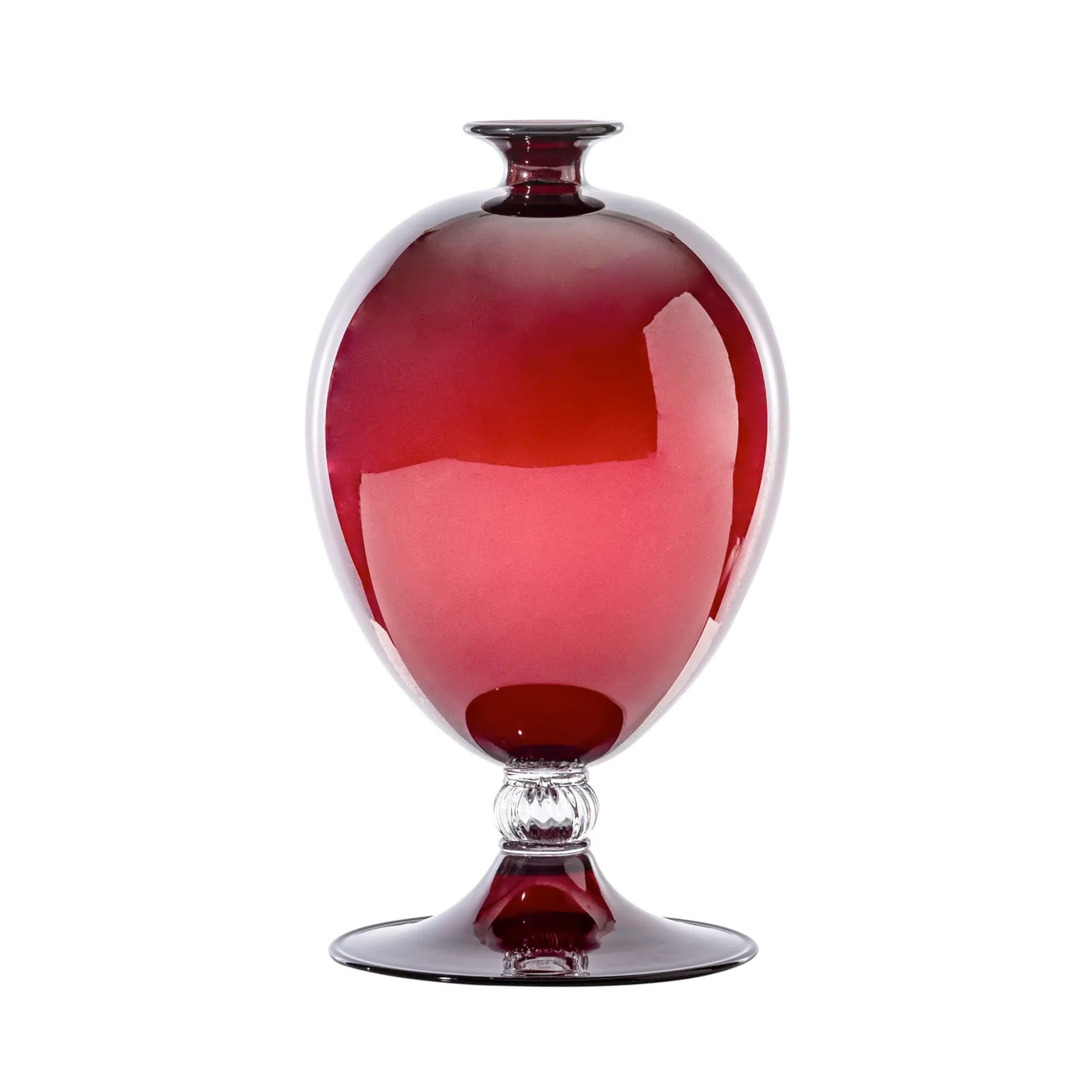 VENINI Vaso Veronese Rosso/Cristallo 20 CM - H 32 CM 600.01
