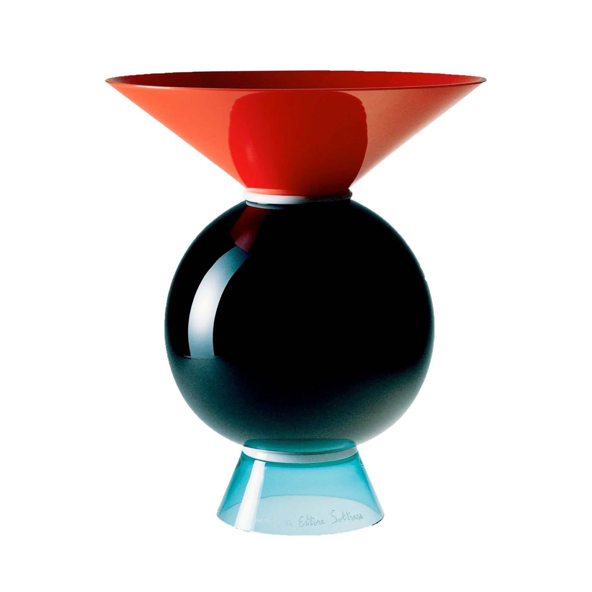 VENINI Vaso Yemen Corallo/Lattimo/Nero/Verdognolo 25 CM - H 30 CM 787.00