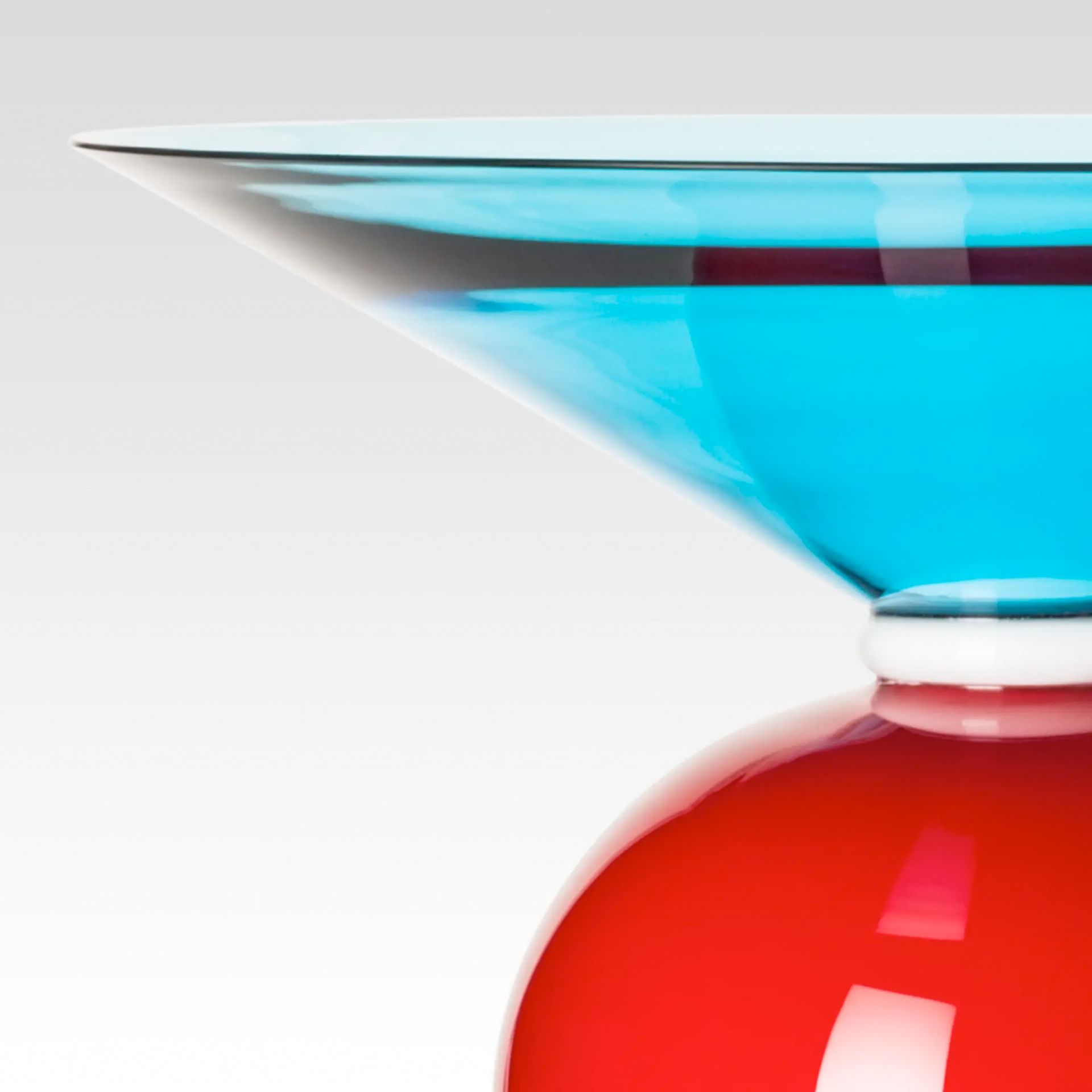 VENINI Vaso Oman Talpa/Rosso/Acquamare  35.5 CM - H 40 CM 787.01