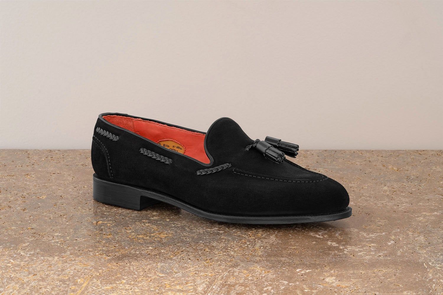EDWARD GREEN Belgravia - Mocassino Con Nappine Camoscio - Black - Edizione Astrua  A-BELGRAVIA
