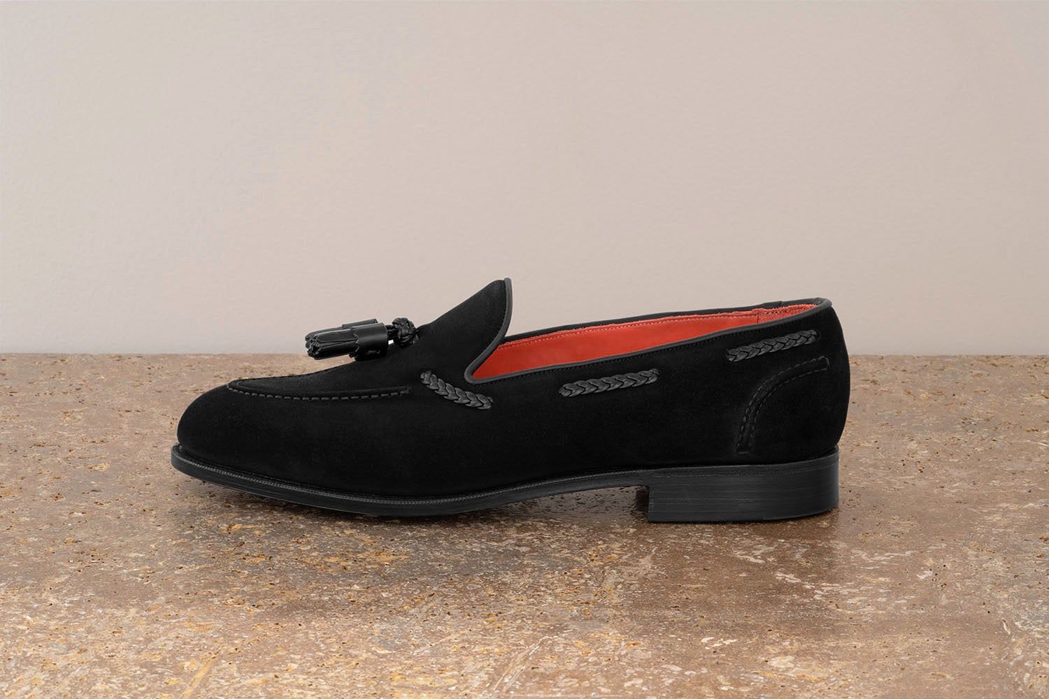 EDWARD GREEN Belgravia - Mocassino Con Nappine Camoscio - Black - Edizione Astrua  A-BELGRAVIA