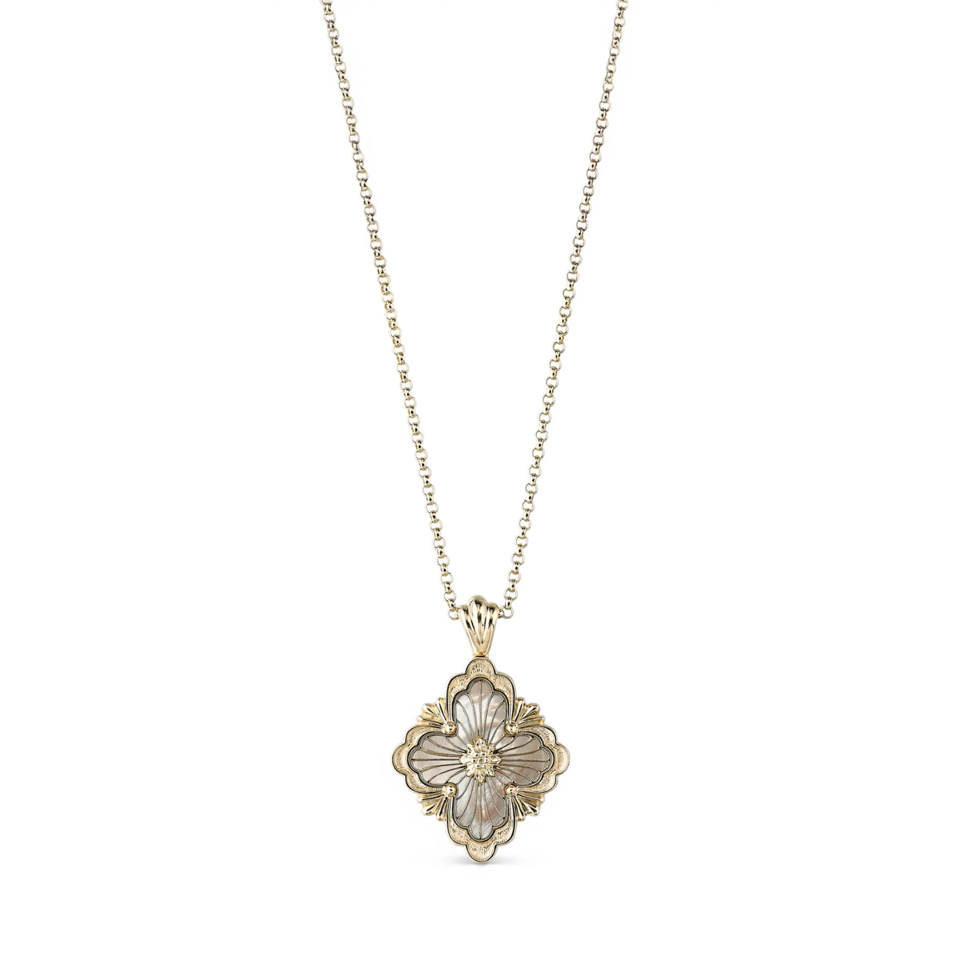 BUCCELLATI Pendente Opera Tulle Stone in Oro Giallo con Madre Perla  JAUPEN014235