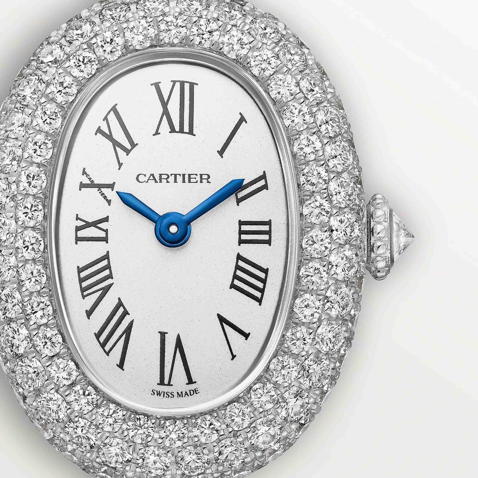 CARTIER Baignoire Modello Mini, Oro Bianco, Diamanti (Misura 15) 24.6 X 18.7 MM HPI01853