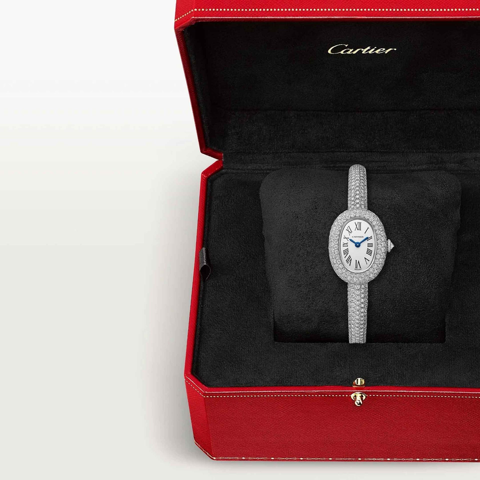 CARTIER Baignoire Modello Mini, Oro Bianco, Diamanti (Misura 15) 24.6 X 18.7 MM HPI01853