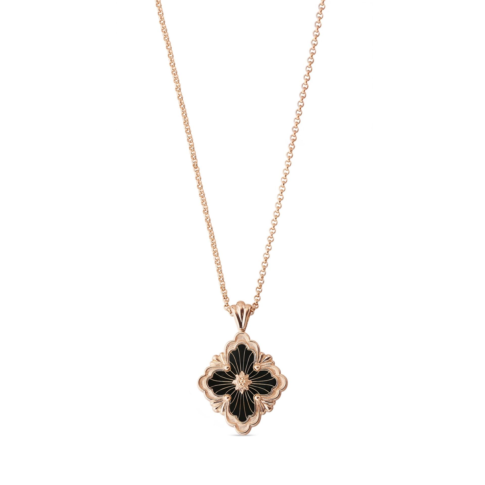 BUCCELLATI Pendente Opera Tulle Stone in Oro Rosa con Onice  JAUPEN017816