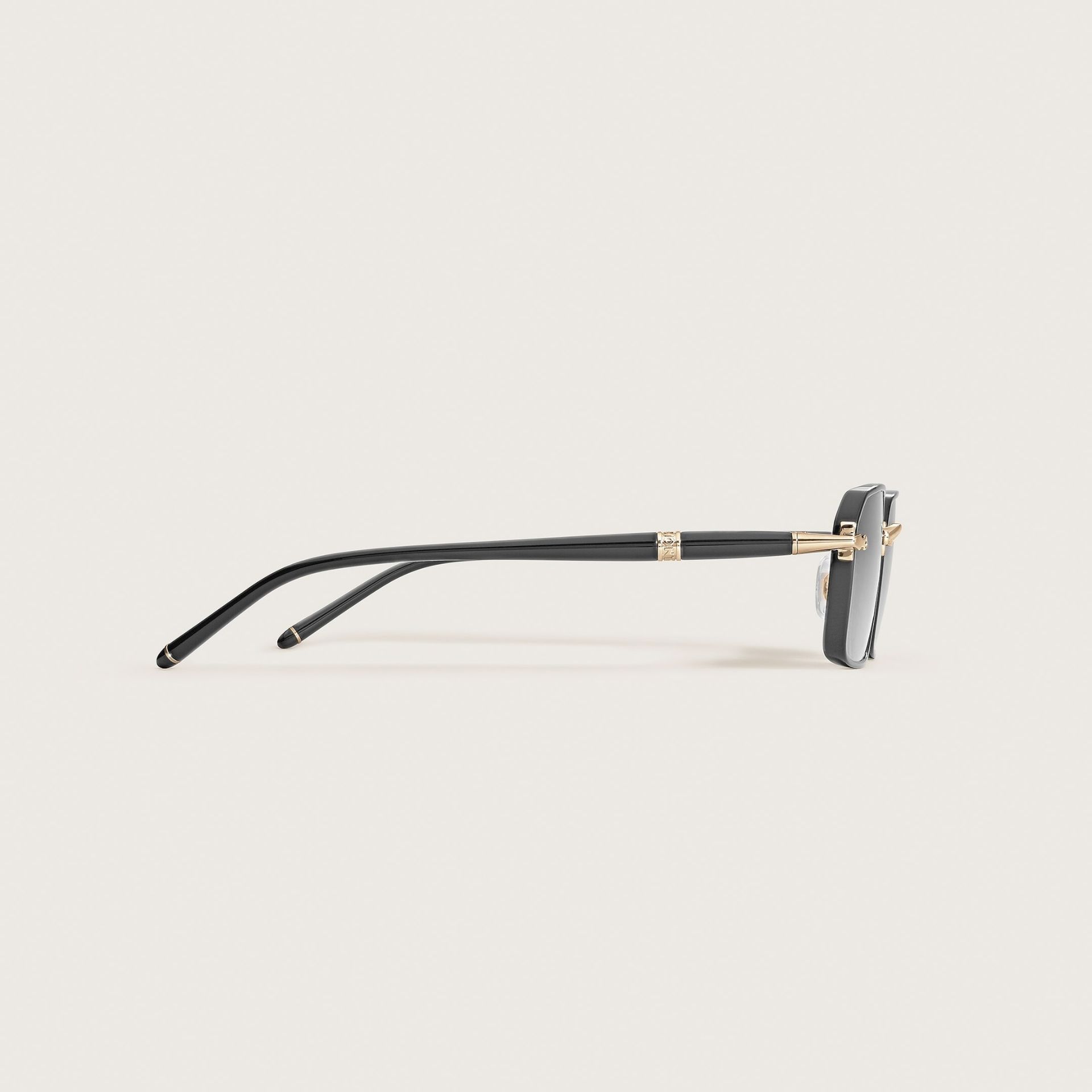 MONTBLANC Occhiali da Sole Rettangolari con Montatura in Metallo Nero  137182