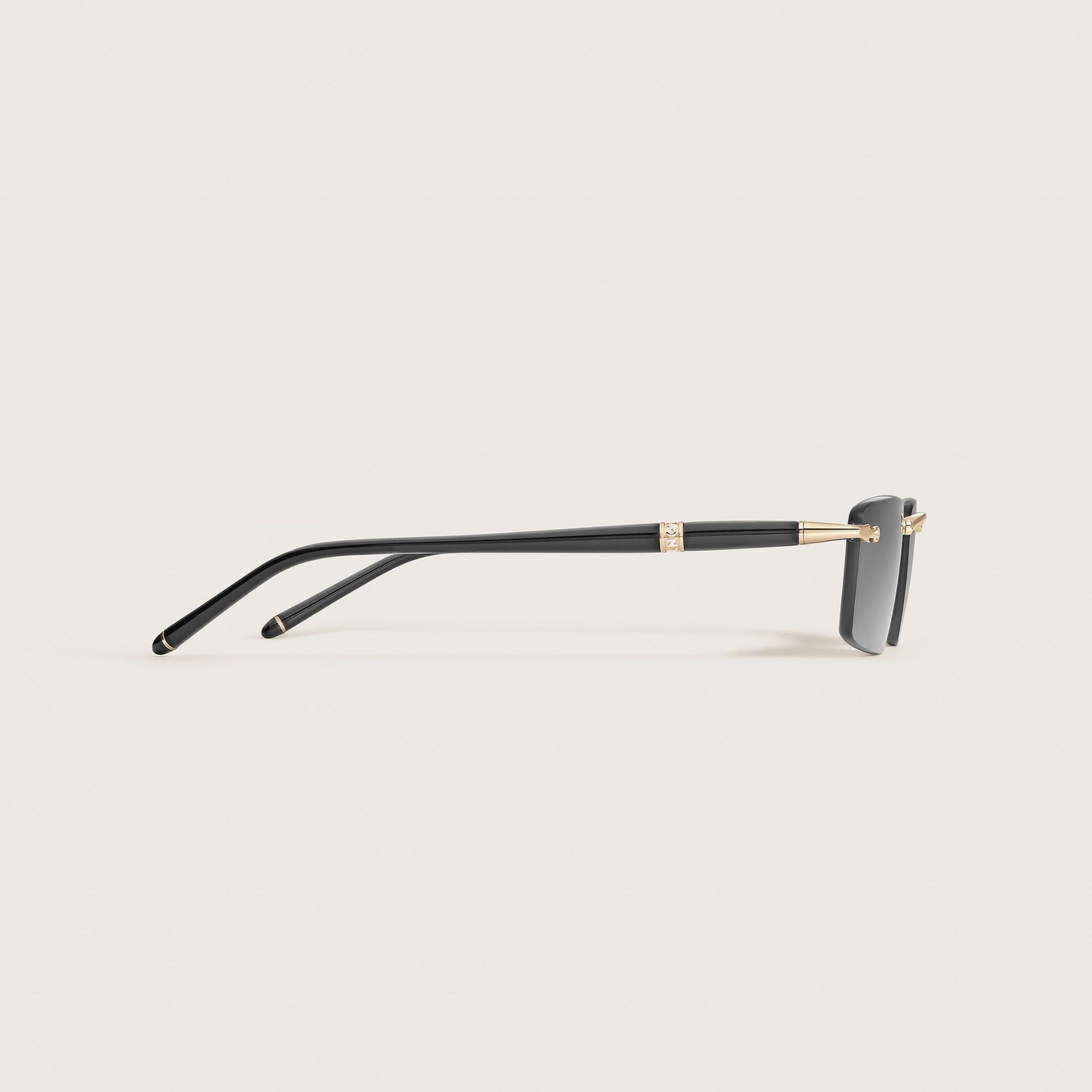 MONTBLANC Occhiali da Sole Rettangolari con Montatura in Metallo Nero  137183