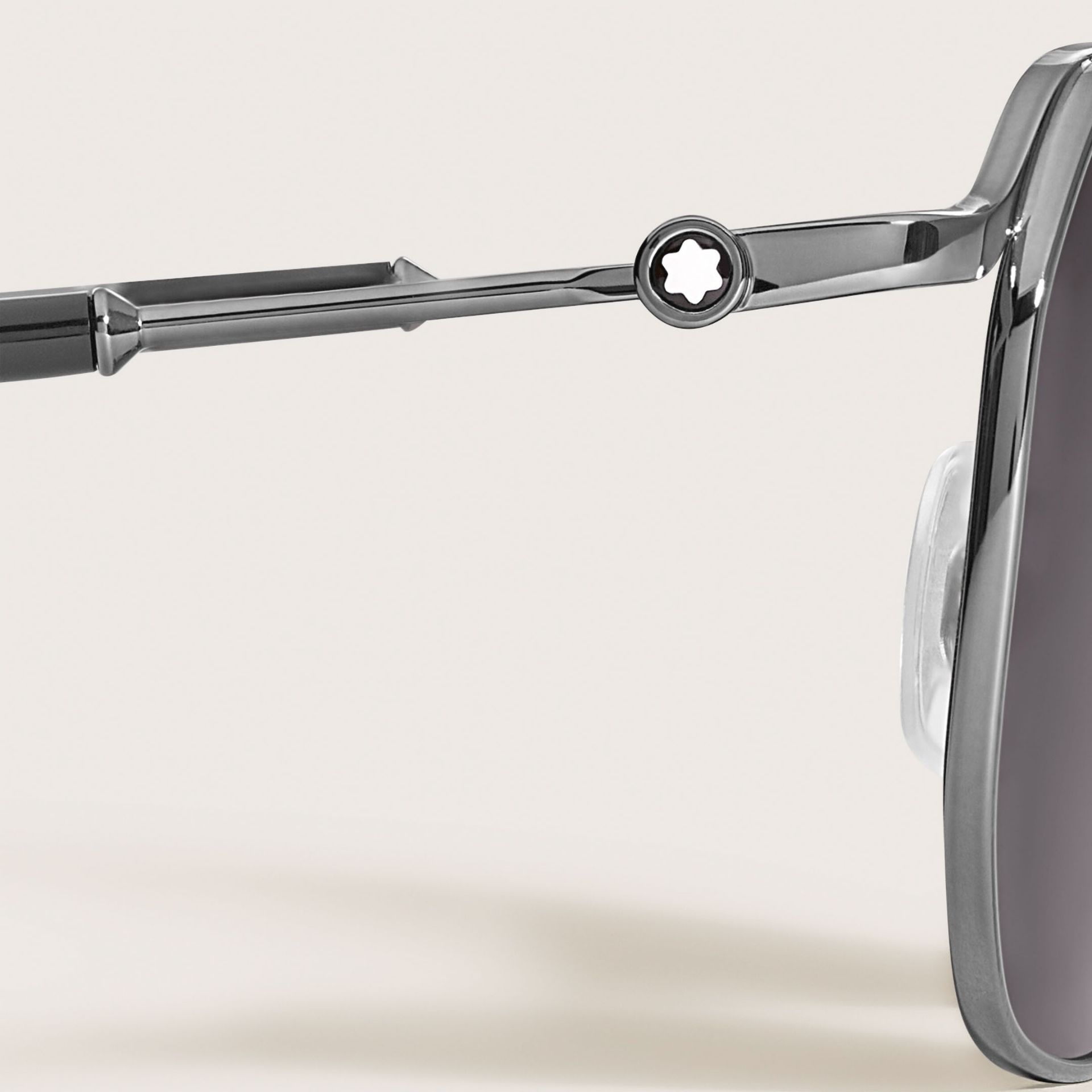 MONTBLANC Occhiali da Sole Quadrati con Montatura in Metallo Grigio  137179