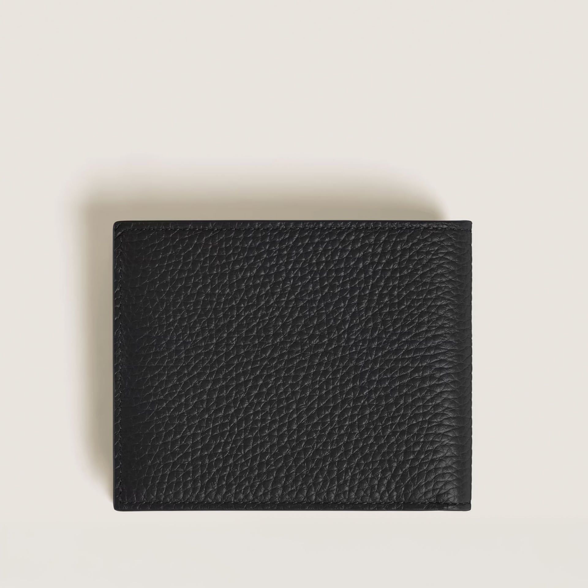 MONTBLANC Portafoglio 4 Tasche con Portamonete in Pelle con Grana Nero  220217