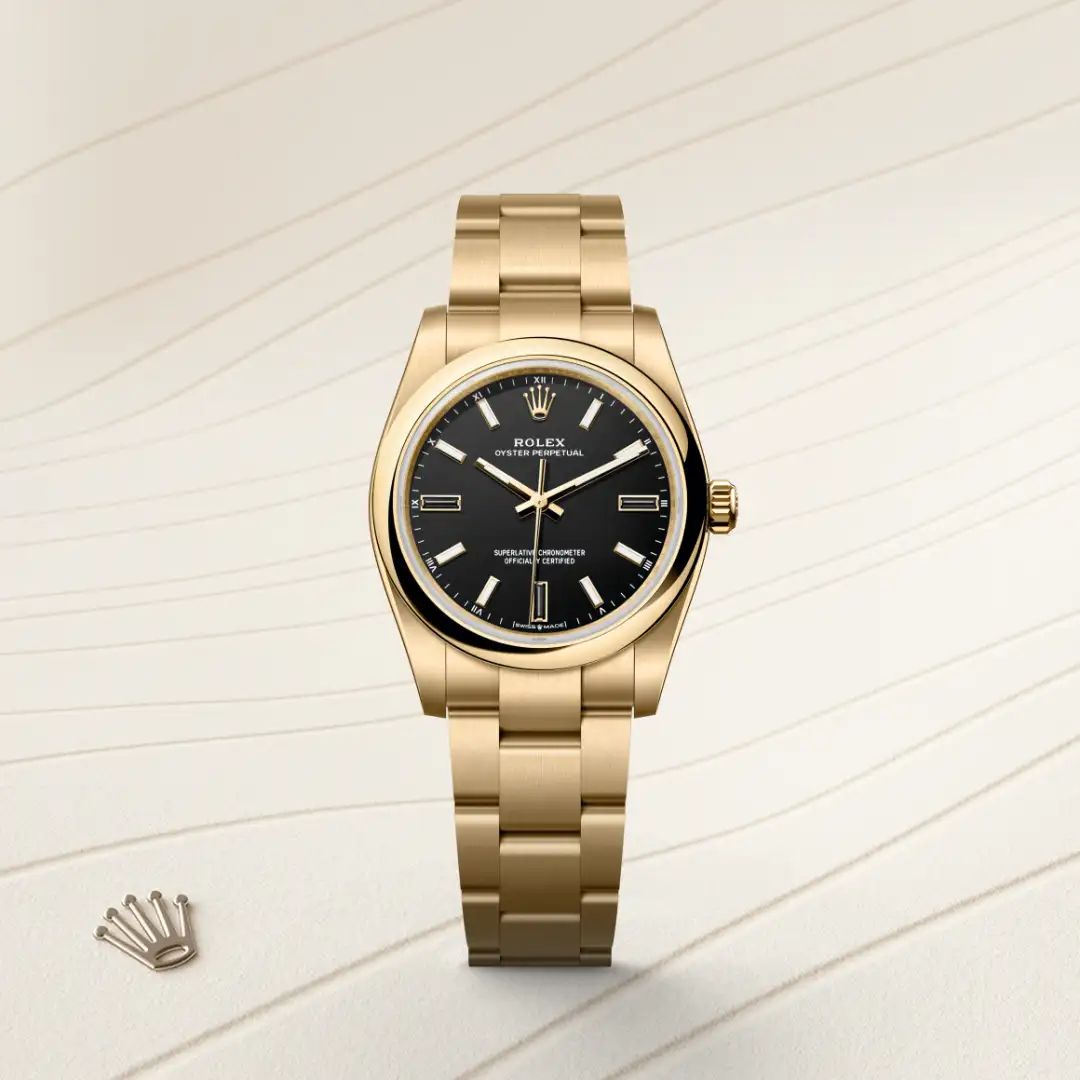 Rolex Oyster Perpetual 34 in Acciaio Oystersteelcon “Pavé madreperla farfalle”, lunetta Bombata, bracciale Acciaio Oystersteel