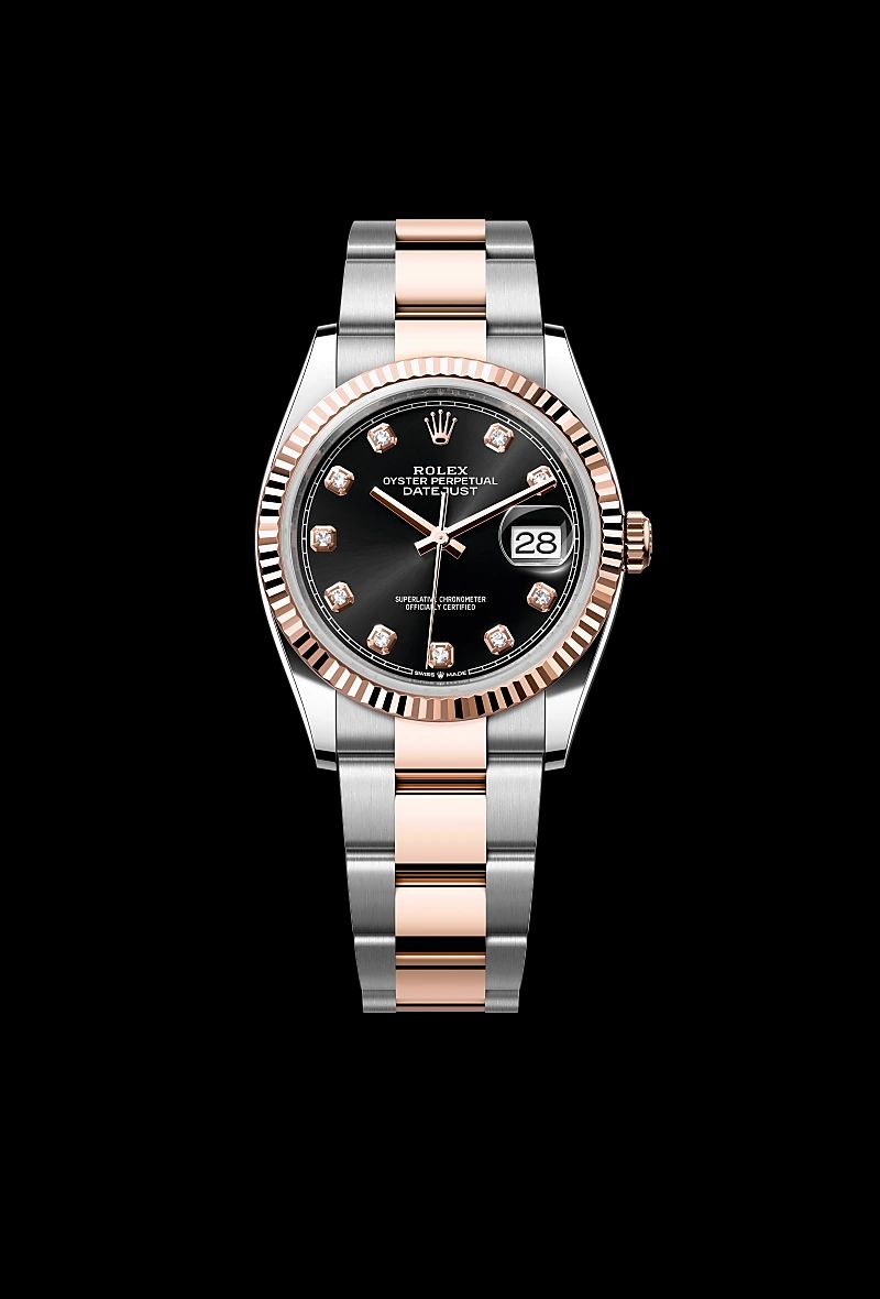 Rolex Datejust 36 in Acciaio Oystersteelcon “Pavé madreperla farfalle”, lunetta Bombata, bracciale Acciaio Oystersteel