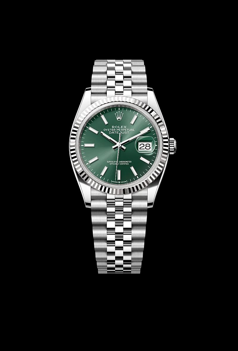 Rolex Datejust 36 in Acciaio Oystersteelcon “Pavé madreperla farfalle”, lunetta Bombata, bracciale Acciaio Oystersteel