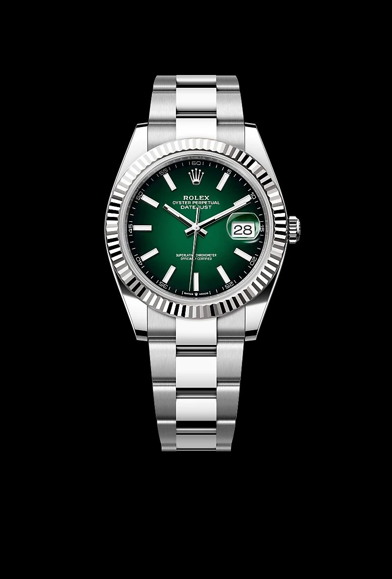 Rolex Datejust 41 in Acciaio Oystersteelcon “Pavé madreperla farfalle”, lunetta Bombata, bracciale Acciaio Oystersteel