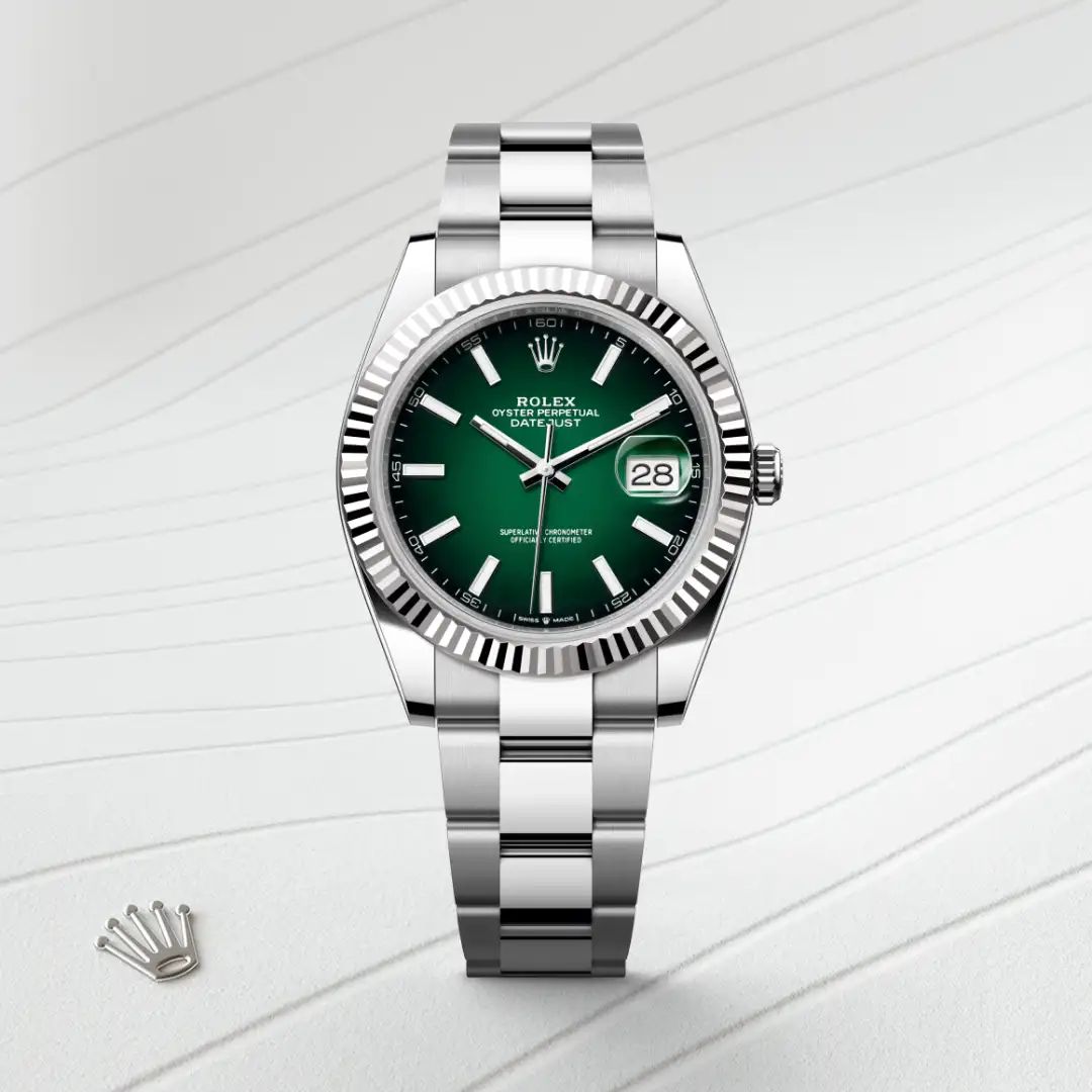 Rolex Datejust 41 in Acciaio Oystersteelcon “Pavé madreperla farfalle”, lunetta Bombata, bracciale Acciaio Oystersteel
