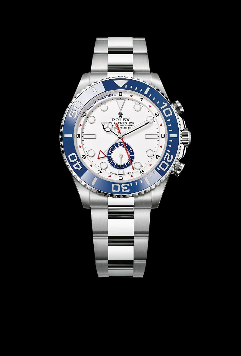 Rolex Yacht-Master II in Acciaio Oystersteelcon “Pavé madreperla farfalle”, lunetta Bombata, bracciale Acciaio Oystersteel