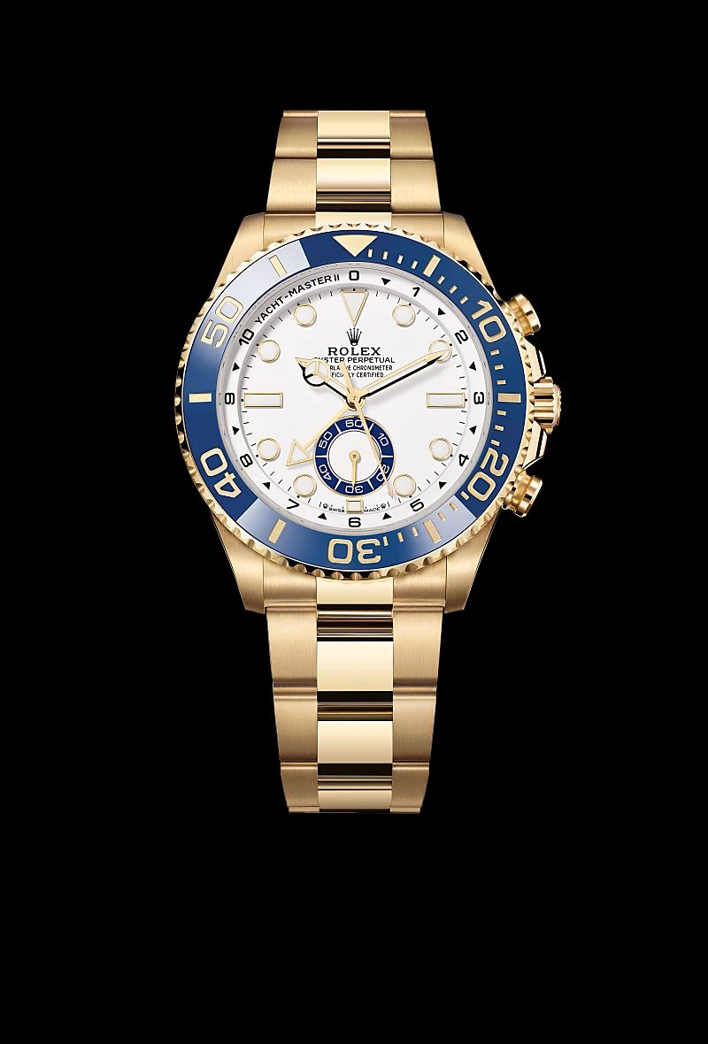 Rolex Yacht-Master II in Acciaio Oystersteelcon “Pavé madreperla farfalle”, lunetta Bombata, bracciale Acciaio Oystersteel