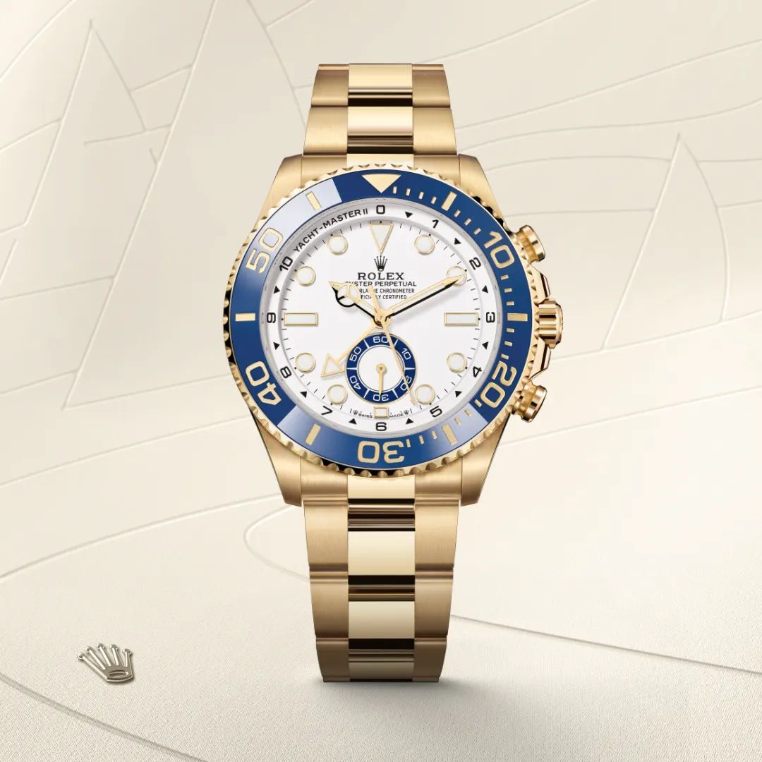 Rolex Yacht-Master II in Acciaio Oystersteelcon “Pavé madreperla farfalle”, lunetta Bombata, bracciale Acciaio Oystersteel