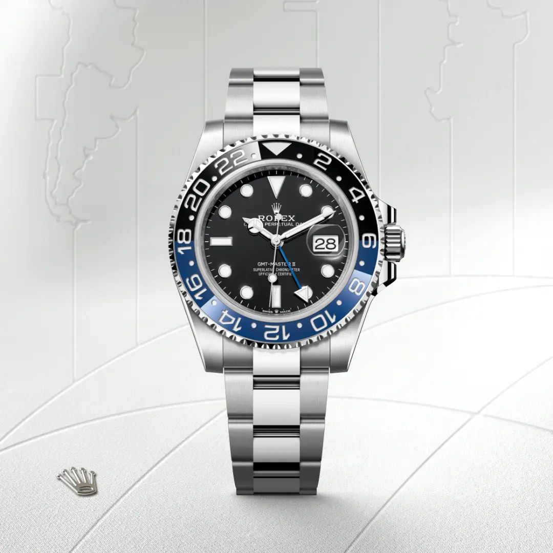 Rolex GMT-Master II in Oystersteelcon “Butterfly mother-of-pearl pavé”, lunetta Domed, bracciale Oystersteel
