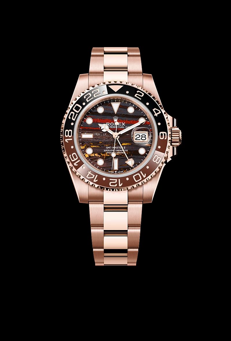 Rolex GMT-Master II in Acciaio Oystersteelcon “Pavé madreperla farfalle”, lunetta Bombata, bracciale Acciaio Oystersteel