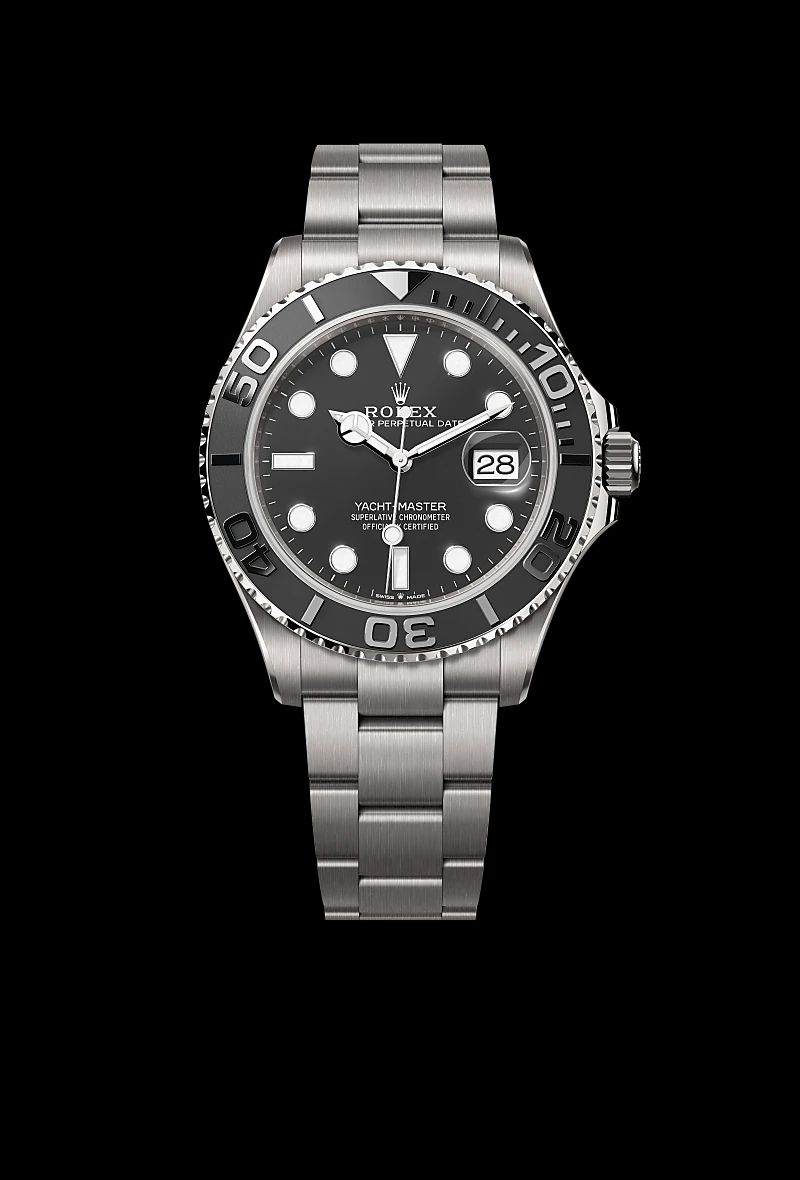 Rolex Yacht-Master 42 in Acciaio Oystersteelcon “Pavé madreperla farfalle”, lunetta Bombata, bracciale Acciaio Oystersteel