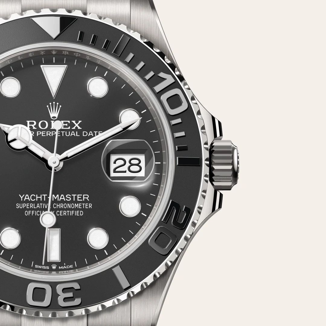 Rolex Yacht-Master 42 in Acciaio Oystersteelcon “Pavé madreperla farfalle”, lunetta Bombata, bracciale Acciaio Oystersteel