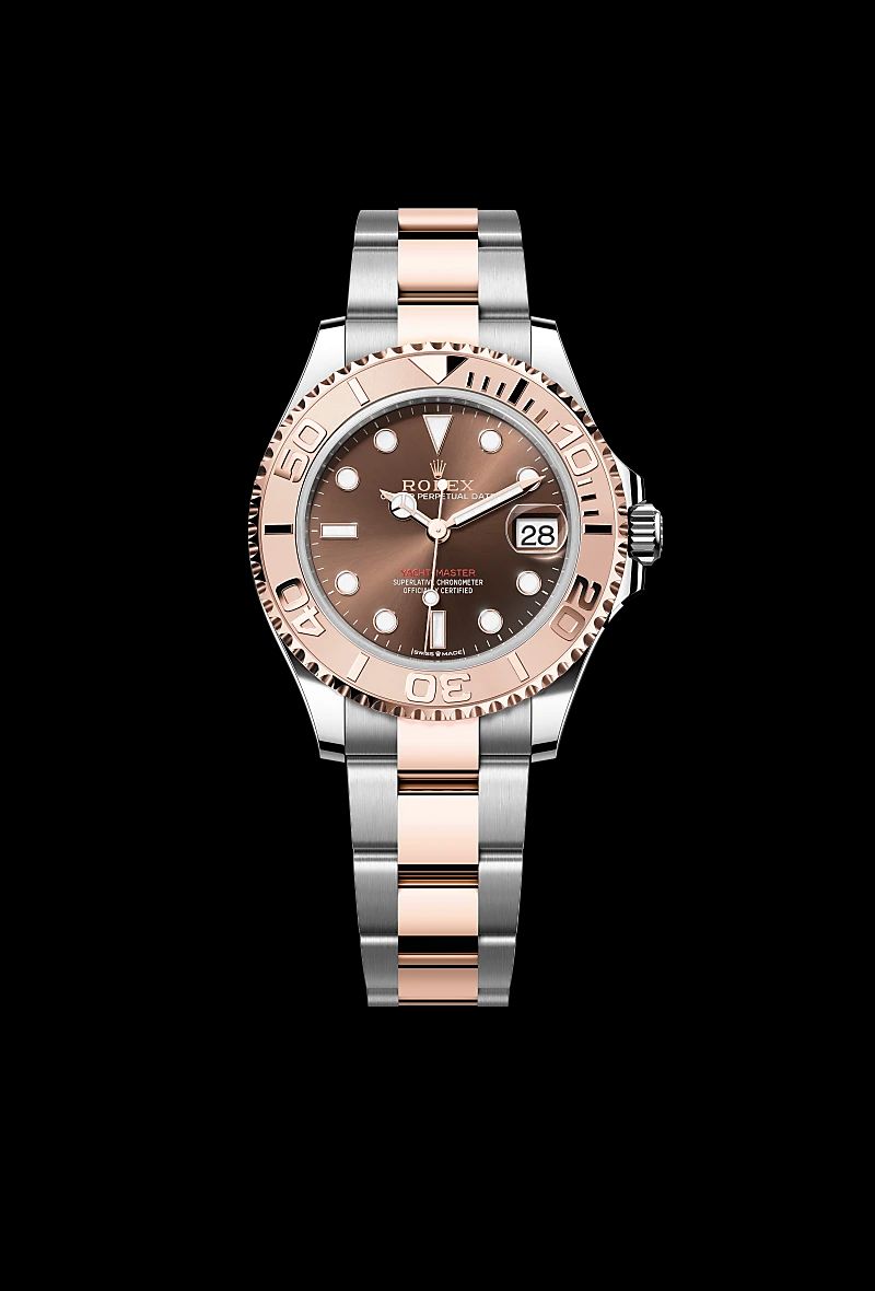Rolex Yacht-Master 37 in Oystersteelcon “Butterfly mother-of-pearl pavé”, lunetta Domed, bracciale Oystersteel