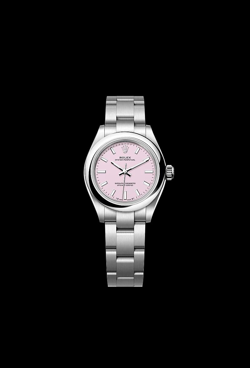 Rolex Oyster Perpetual 28 in Oystersteelcon “Butterfly mother-of-pearl pavé”, lunetta Domed, bracciale Oystersteel