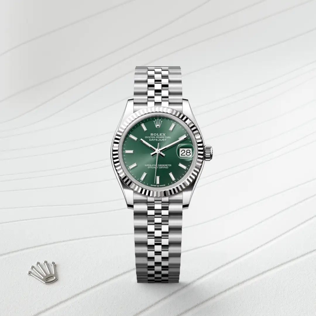 Rolex Datejust 31 in Acciaio Oystersteelcon “Pavé madreperla farfalle”, lunetta Bombata, bracciale Acciaio Oystersteel
