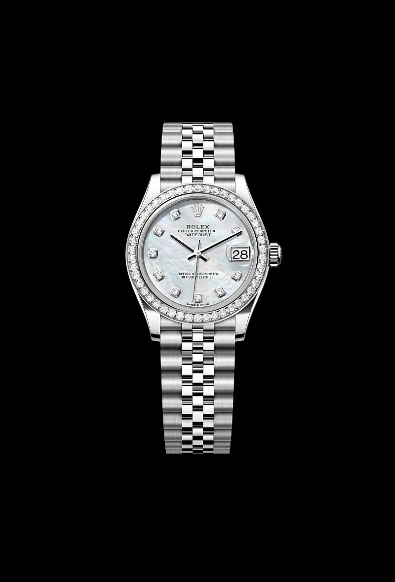 Rolex Datejust 31 in Acciaio Oystersteelcon “Pavé madreperla farfalle”, lunetta Bombata, bracciale Acciaio Oystersteel