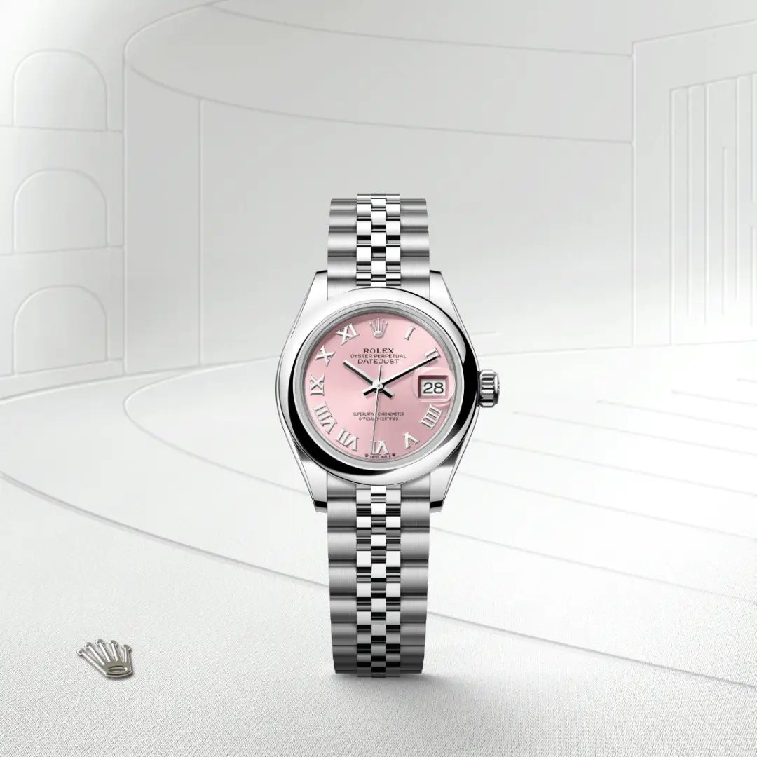 Rolex Lady-Datejust in Oystersteelcon “Butterfly mother-of-pearl pavé”, lunetta Domed, bracciale Oystersteel