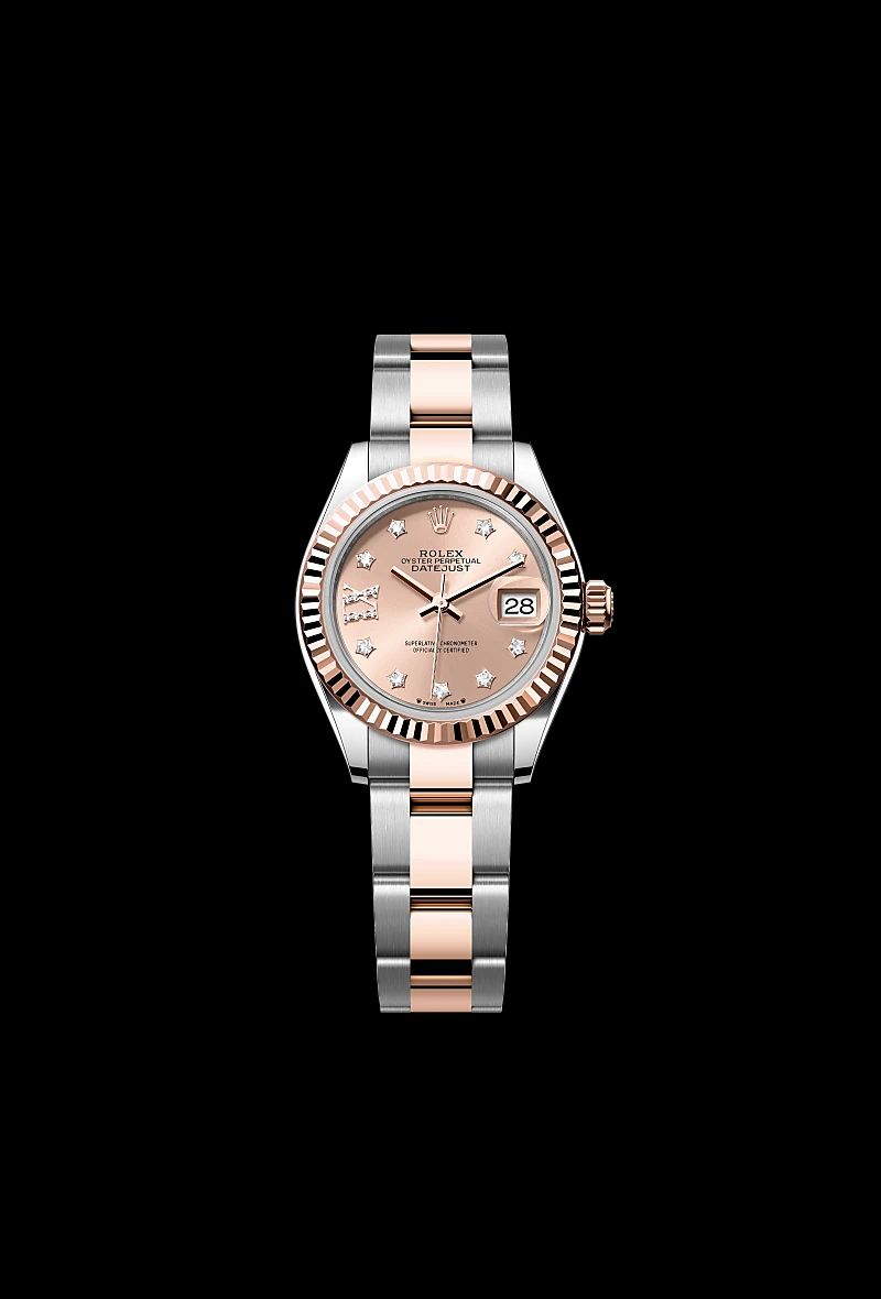 Rolex Lady-Datejust in Acciaio Oystersteelcon “Pavé madreperla farfalle”, lunetta Bombata, bracciale Acciaio Oystersteel