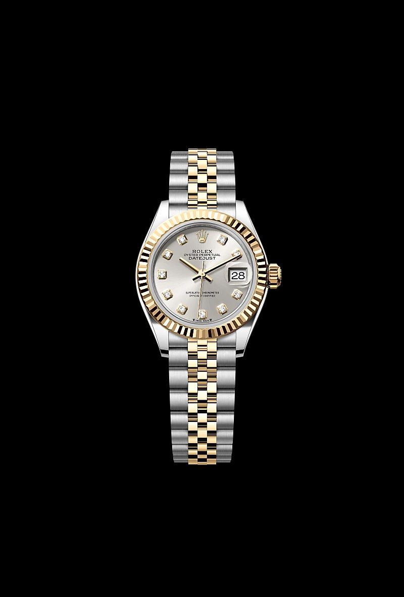 Rolex Lady-Datejust in Acciaio Oystersteelcon “Pavé madreperla farfalle”, lunetta Bombata, bracciale Acciaio Oystersteel