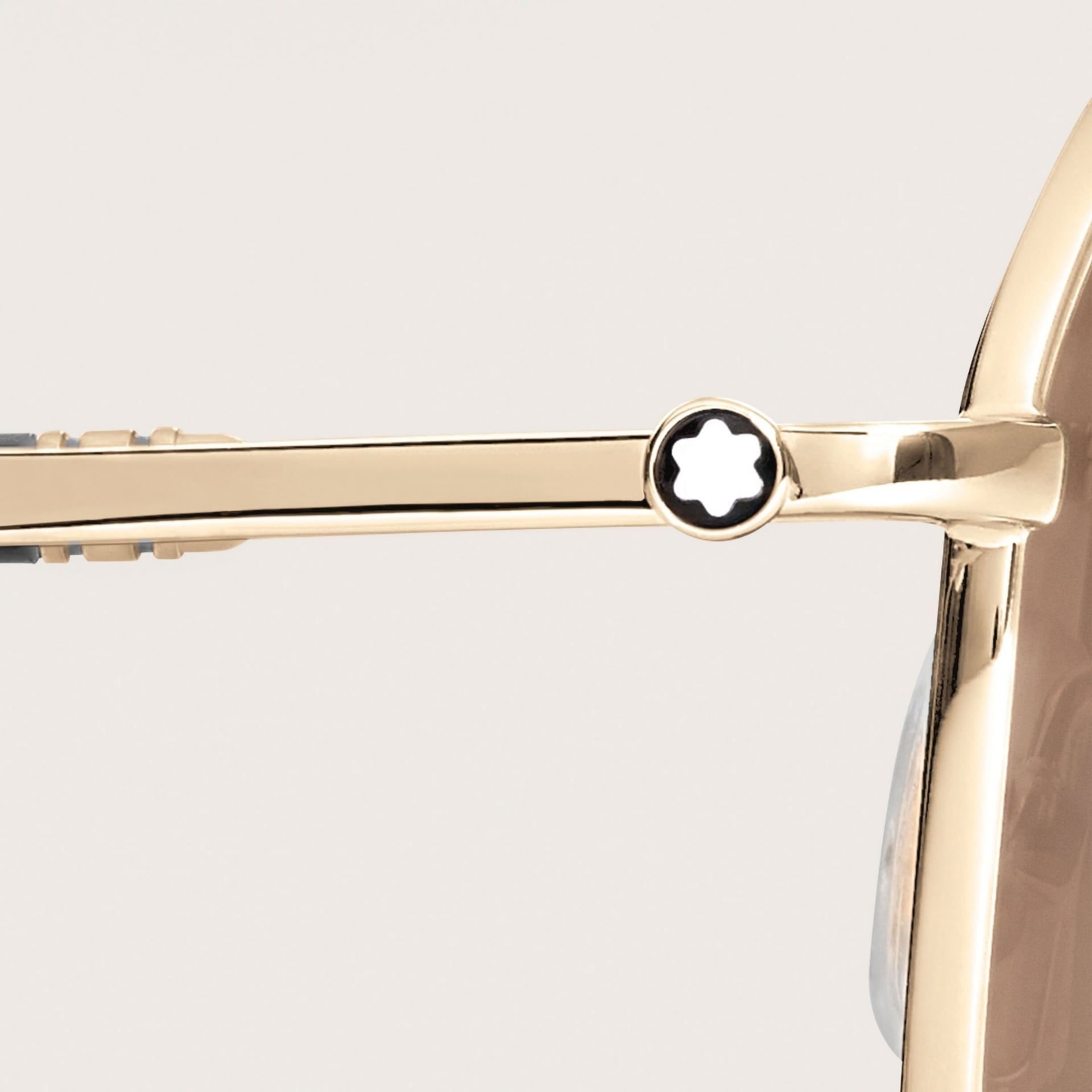 MONTBLANC Occhiali da Sole Quadrati con Montatura in Metallo Oro  137184