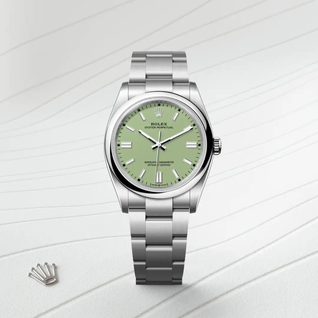 Rolex Oyster Perpetual 36 in Acciaio Oystersteelcon “Pavé madreperla farfalle”, lunetta Bombata, bracciale Acciaio Oystersteel