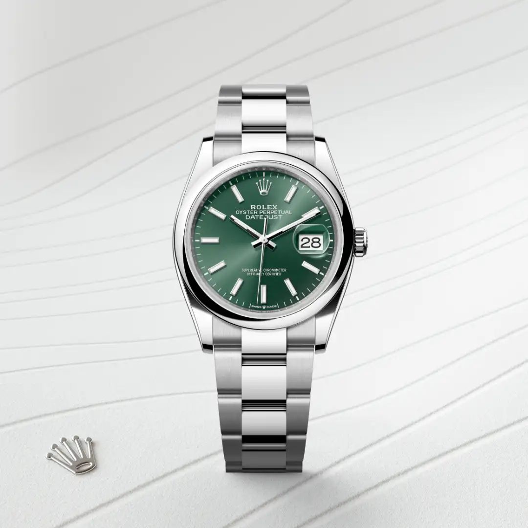 Rolex Datejust 36 in Acciaio Oystersteelcon “Pavé madreperla farfalle”, lunetta Bombata, bracciale Acciaio Oystersteel