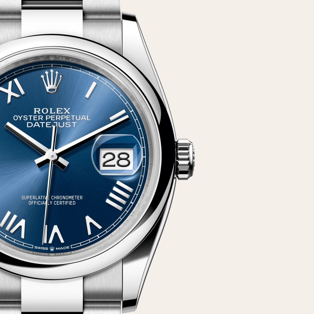Rolex Datejust 36 in Acciaio Oystersteelcon “Pavé madreperla farfalle”, lunetta Bombata, bracciale Acciaio Oystersteel