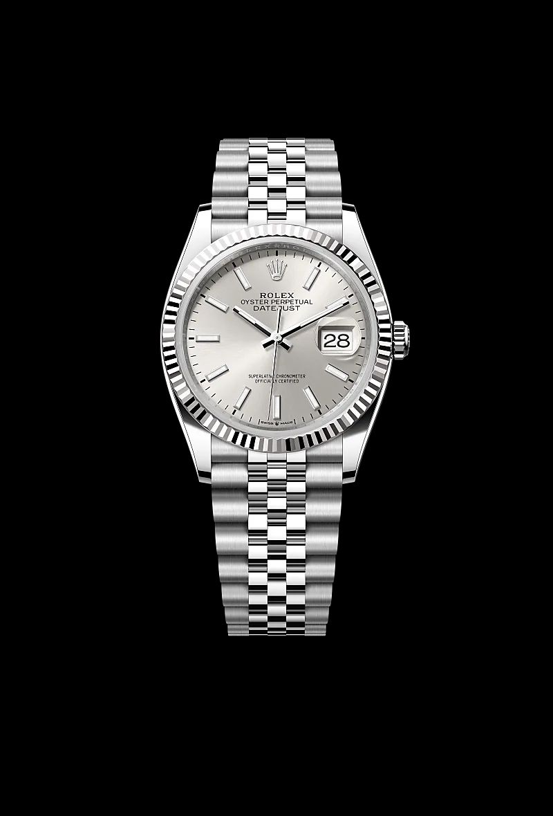 Rolex Datejust 36 in Acciaio Oystersteelcon “Pavé madreperla farfalle”, lunetta Bombata, bracciale Acciaio Oystersteel