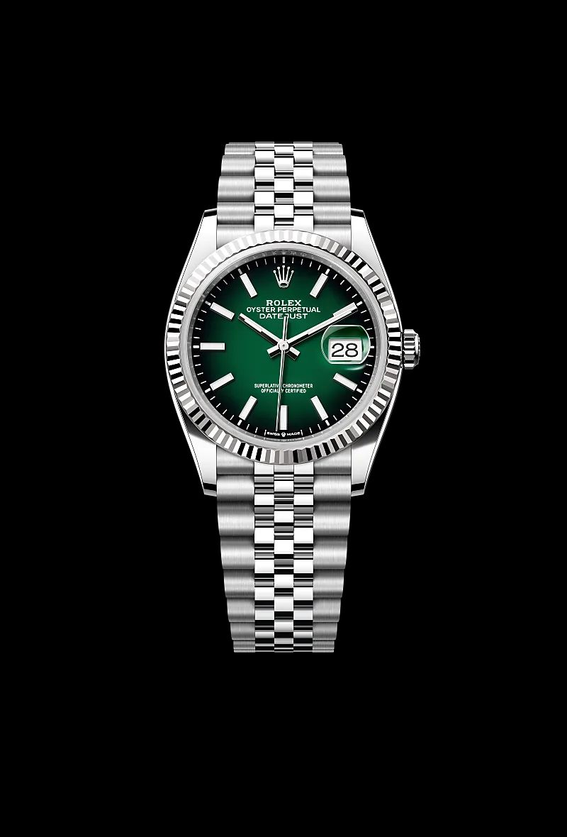Rolex Datejust 36 in Acciaio Oystersteelcon “Pavé madreperla farfalle”, lunetta Bombata, bracciale Acciaio Oystersteel