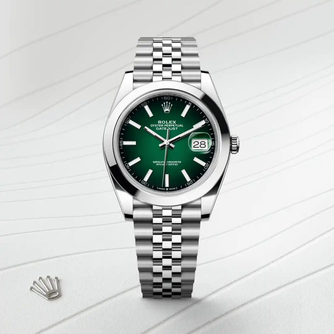 Rolex Datejust 41 in Oystersteelcon “Butterfly mother-of-pearl pavé”, lunetta Domed, bracciale Oystersteel