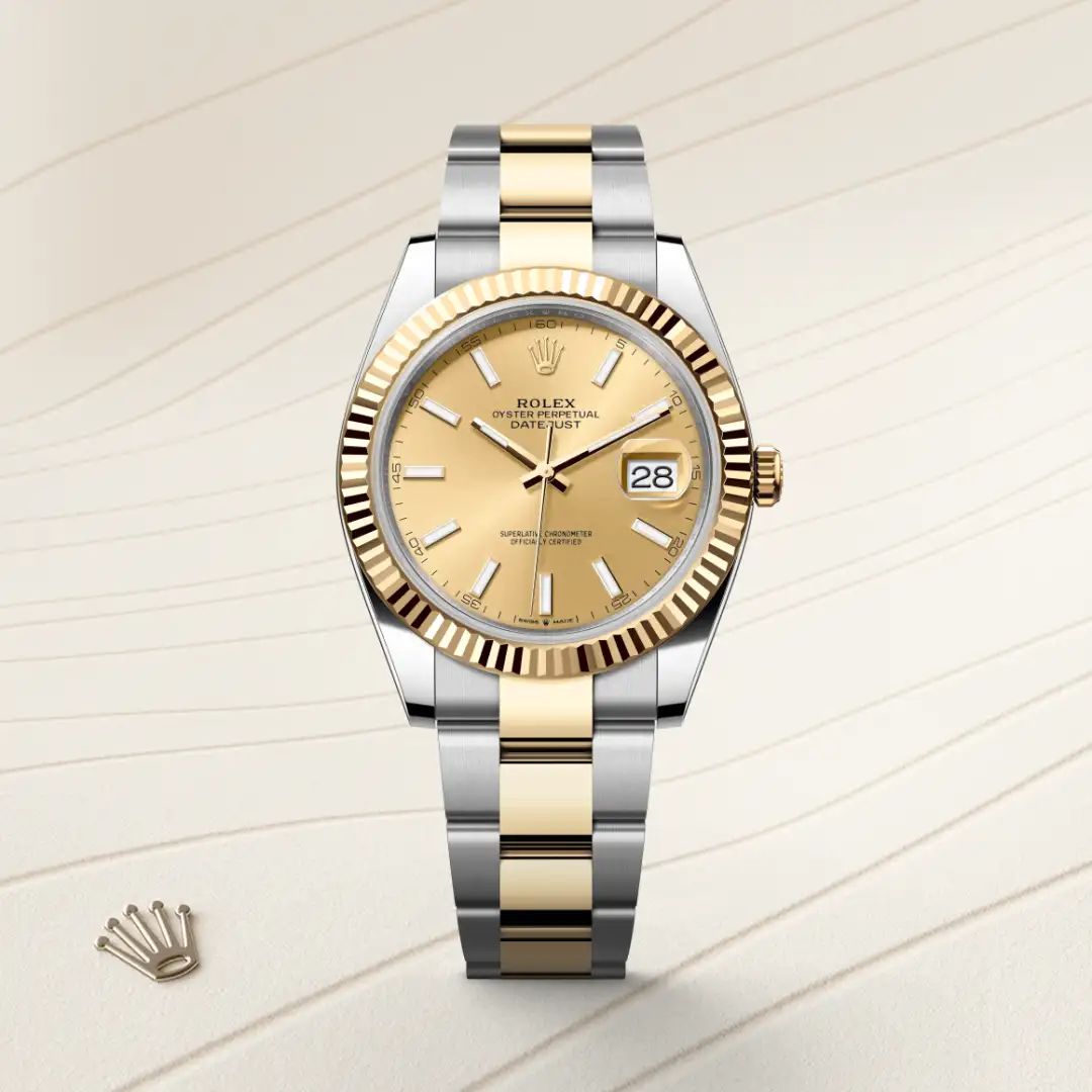 Rolex Datejust 41 in Oystersteelcon “Butterfly mother-of-pearl pavé”, lunetta Domed, bracciale Oystersteel